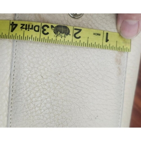 Dooney & Bourke Pebble Leather Satchel Tote Bag Cream Ivory Shoulder Purse - Picture 14 of 16